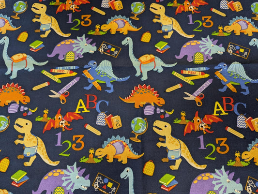 Dinosaur School Embroidered Minky Blanket