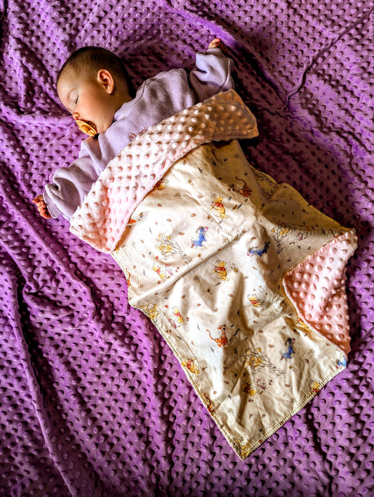 Winnie the Pooh Watercolour Embroidered Minky Blanket